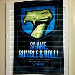 VIOER Banner. Snake, Rumble and Roll! 28”x42” NWOT